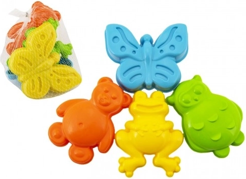 plastični kalupi za pijesak – životinje, set 4 kom u mrežici