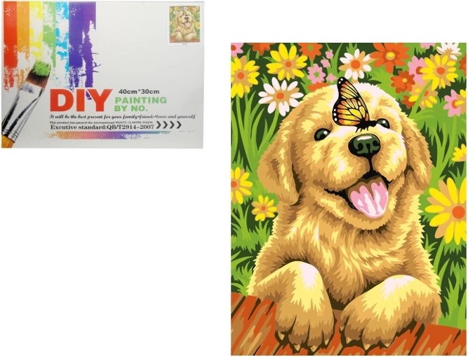 Slikanje po brojevima – psić s leptir-mašnom