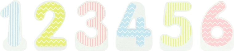 Interchangeable numbers 1–6 for multiple birthdays