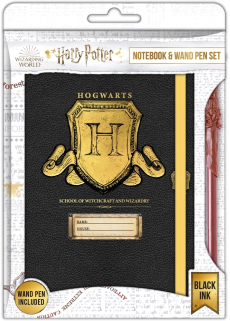 Harry Potter – bilježnica s grbom Hogwarts A5 i olovka u obliku štapića