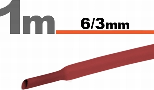 Red heat-shrink tubing 6/3 mm