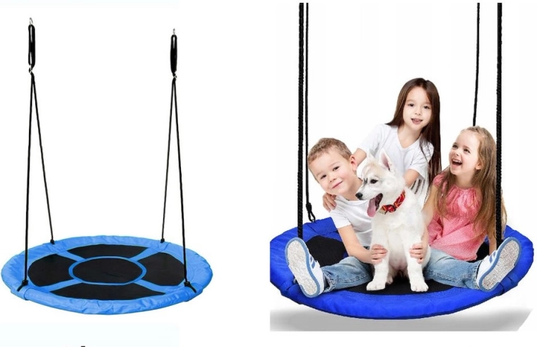 Sklopivi ljuljački krug plavo-crni 102 cm