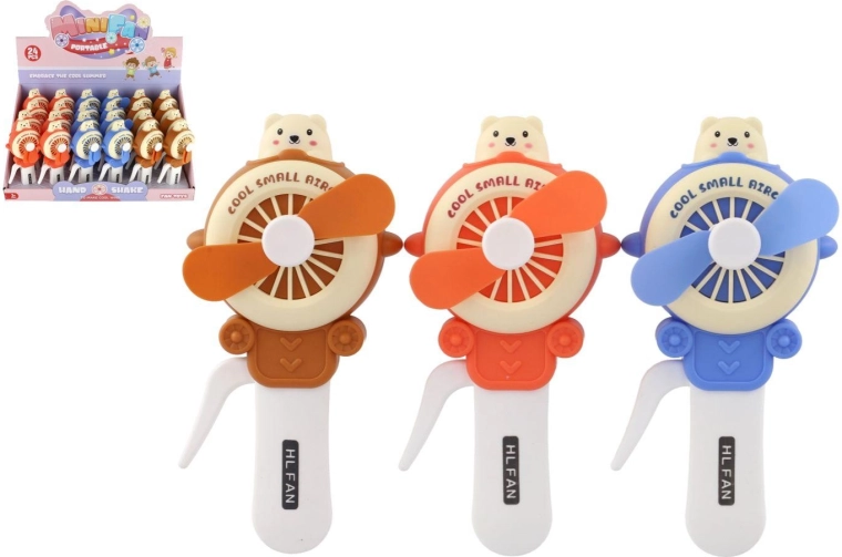 Mechanical hand fan bear with flywheel 8 × 17 cm - 1 piece