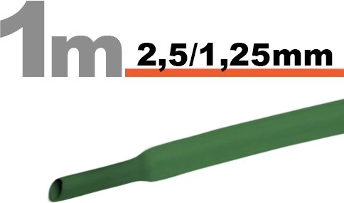 Green heat-shrink tubing 2.5/1.25 mm
