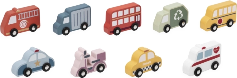 Nine vehicles for city play