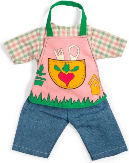 Bigjigs Toys vrtna odjeća za lutku 34 cm – hlače, košulja i pregača