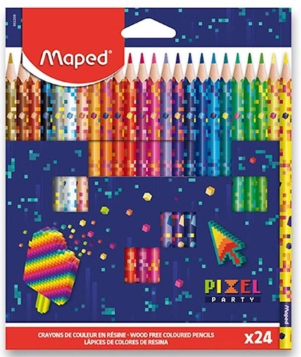 MAPED Pixel Party bojice bez drva, 24 kom