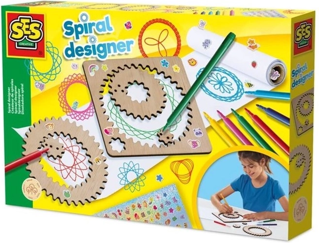 SES Creative spiralni dizajner – drveni set za crtanje spirala