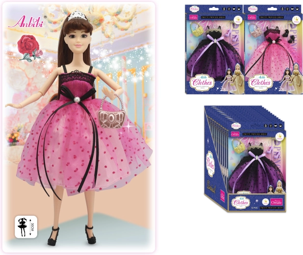 Klasična princezinska haljina za lutku od 30 cm