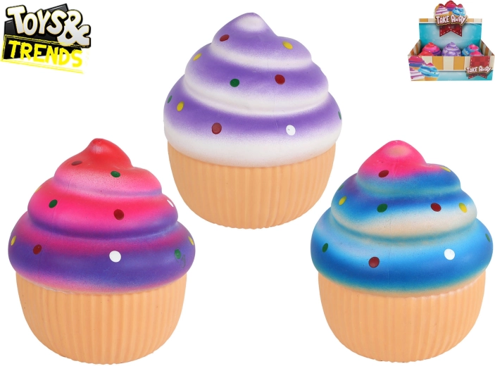 Toys&Trends mega squeeze cupcake – antistresna gnječilica i rastezljiva igračka 13 cm (6 kom, mix boja)