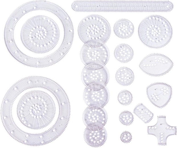 Stencils and gear wheels for endless patterns