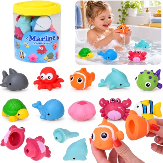 Bath Toys: Sea Animals That Split in Half, Set of 10 Pieces