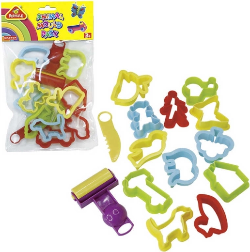 Set plastičnih kalupa za izrezivanje s nožićem i valjkom (12 kom)