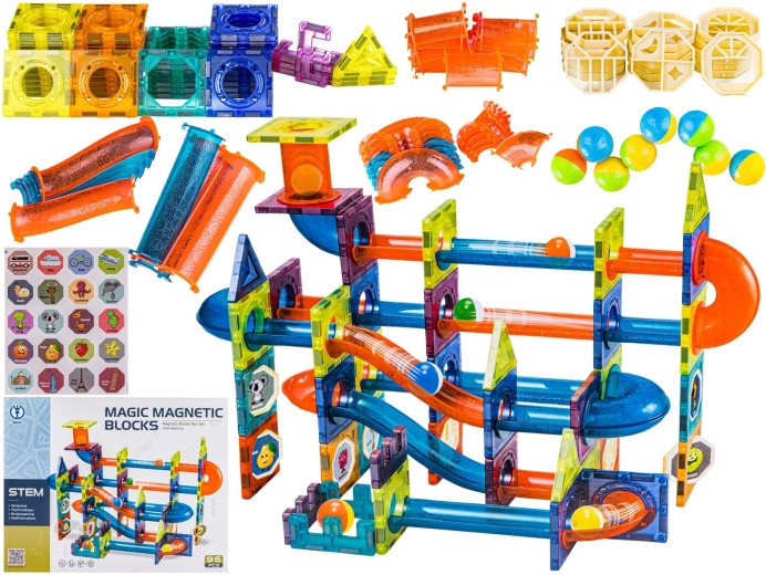 Magnetske građevne kocke – staza za kuglice 96 dijelova