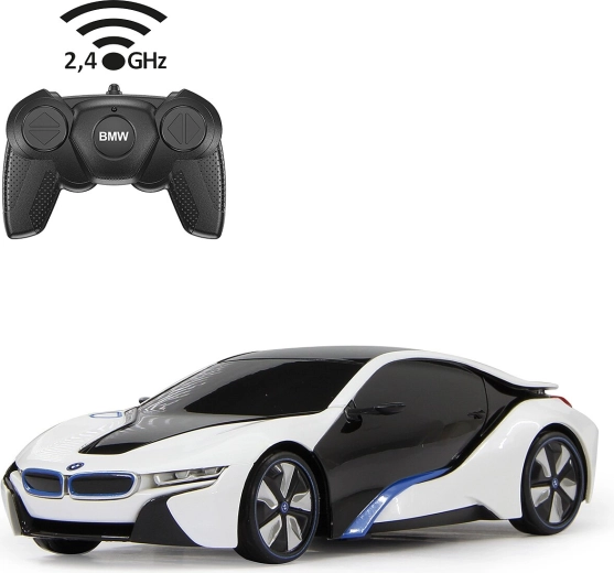 BMW i8 automobil na daljinsko upravljanje u mjerilu 1:24, bijeli