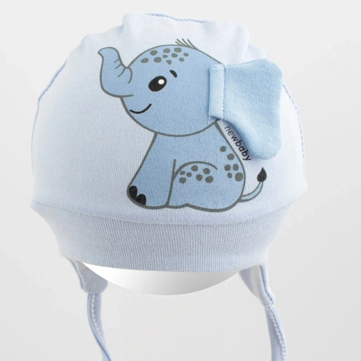 Pamučna bebi kapica New Baby Happy Elephant plava