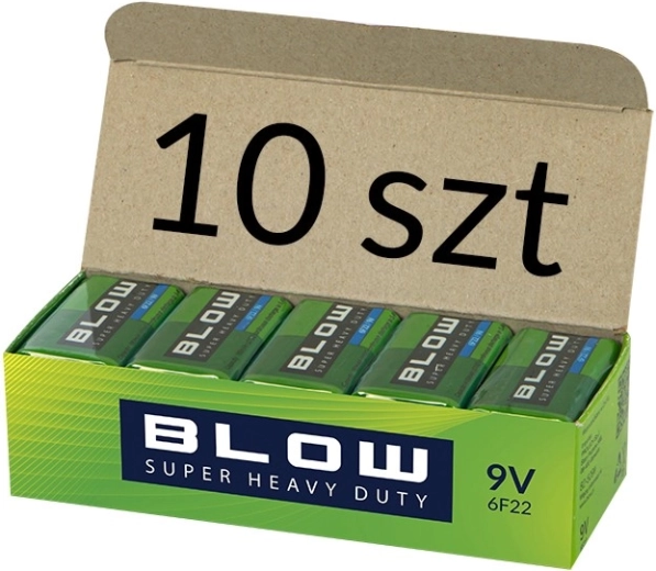 Baterije BLOW 9 V (6F22) super heavy duty, pakiranje 10 kom