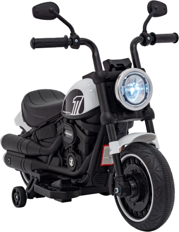 Dječji električni motor Chopper Faster s FM radijem, audio panelom i LED – Bijela