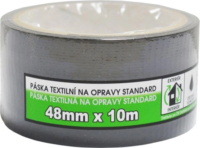 Tekstilna reparaturna traka 48 mm × 10 m crna