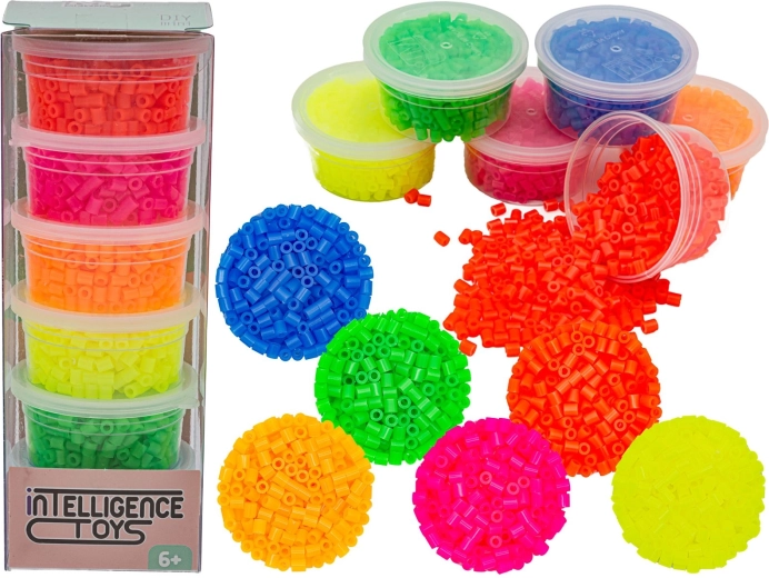 Fluorescent iron-on beads – replacement set 3000 pcs, mix of 6 colors