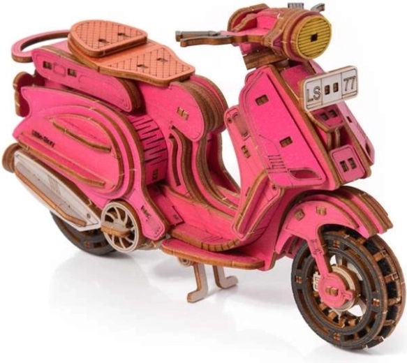 Little Story 3D drvena slagalica motocikla Sting Scooter ružičasti