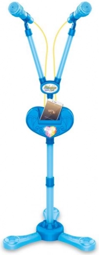 Plejo stalak s dva mikrofona - plava