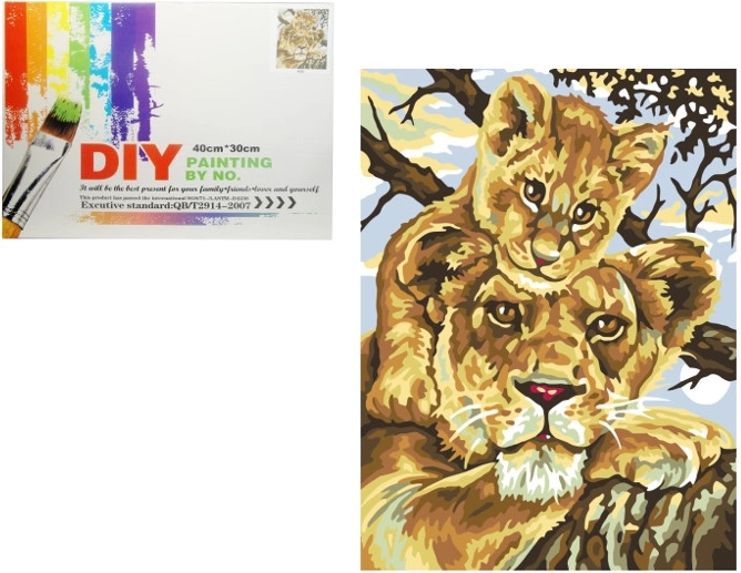 Slikanje po brojevima – lavica s mladunčetom