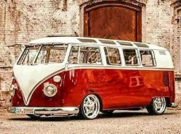 Dijamantno slikanje Crveni Volkswagen 30x40 cm