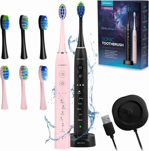 Sonične električne četkice za zube BERDSEN Galaxy Duo – set 2 kom