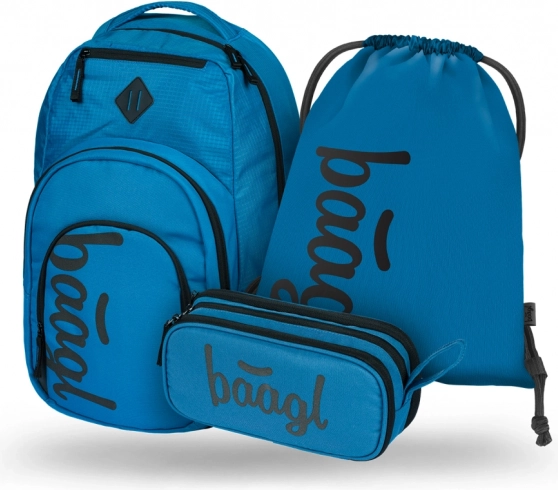 Set BAAGL Coolmate Ocean Blue: Ruksak, Pernica i Vrećica