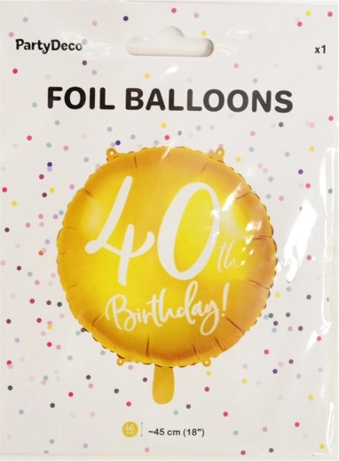 Folijski balon broj 40 zlatni 45 cm