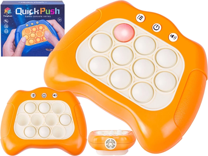 Electronic anti-stress Pop It game with lights and sounds, orange - 1 piece
