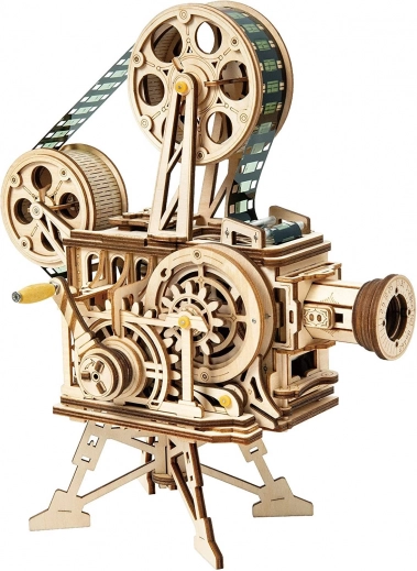 Robotime ROKR mehanički drveni filmski projektor – 3D puzzle 183 dijelova