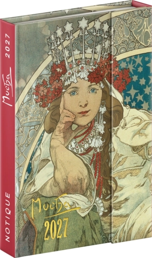 Notique magnetski tjedni planer Alphonse Mucha 2027 11 × 16 cm