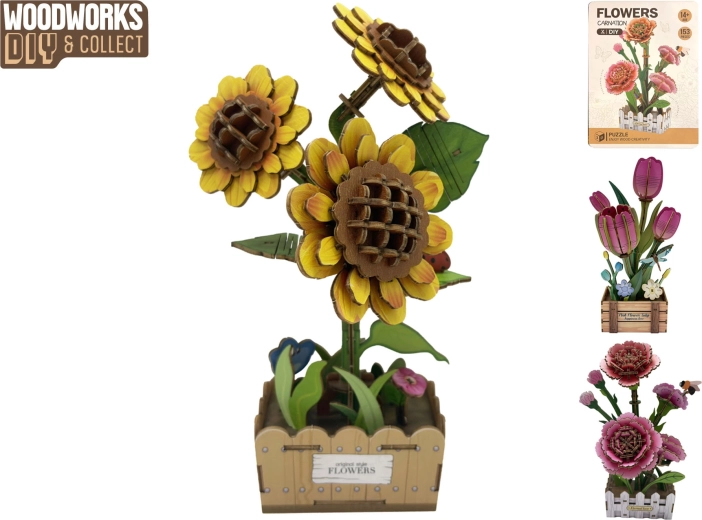 Woodworks Wooden Flower Building Kit