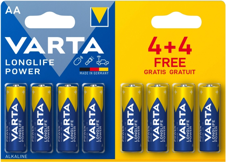 Alkalne baterije AA Longlife Power Varta 8 kom