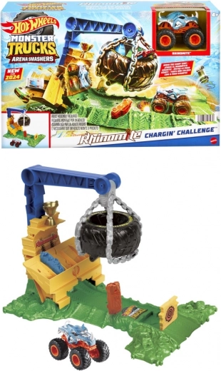 Hot Wheels Monster Trucks Arena Smashers Rhinomite – izazov s razornom gumom