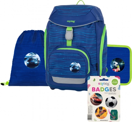 školski set OXY Sherpy Blue, 4-dijelni