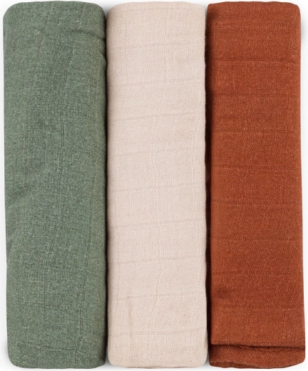 Petite&Mars set bambusovih muslinskih pelena Moussy Earth tones 68 × 68 cm (3 kom)