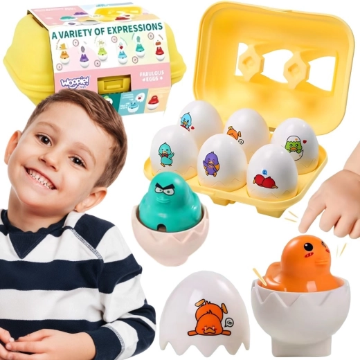 Woopie Montessori umetaljka s jajima i pilićima - 6 kom.