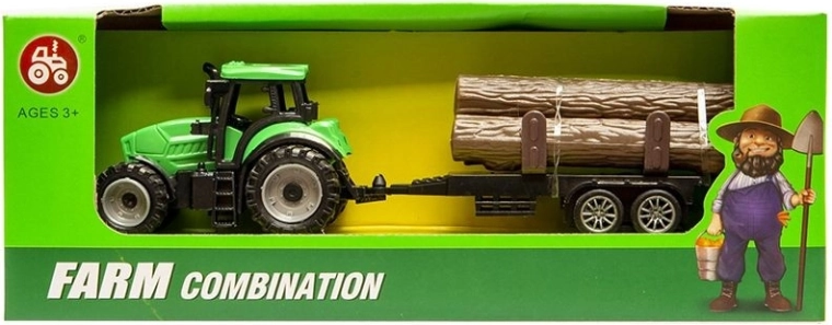 Mali traktor s prikolicom za drvo – 1 komad
