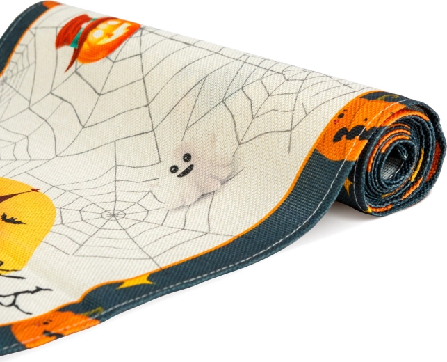 Halloween Table Runner with Motifs 184 × 33 cm