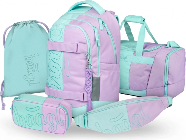 Školski Set BAAGL Skate Max Sweet: Ruksak, Pernica, Vrećica i Sportska Torba