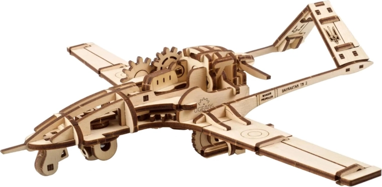 Ugears 3D drvene mehaničke puzzle borbeni dron Bayraktar TB2