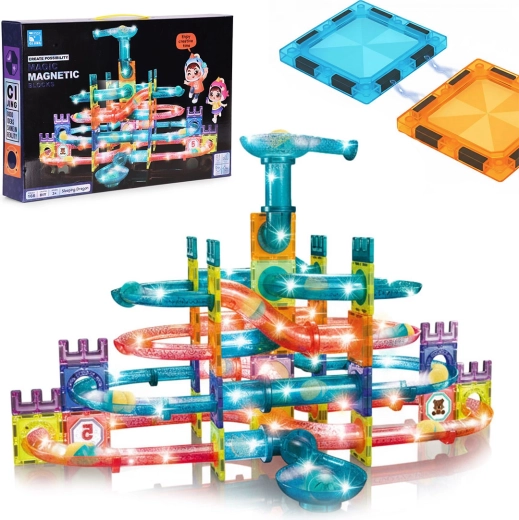 Magnetička LED kuglična staza – set za slaganje od 166 dijelova