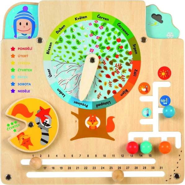 Lucy & Leo drveni kalendar prirode – edukativna igraća ploča Montessori
