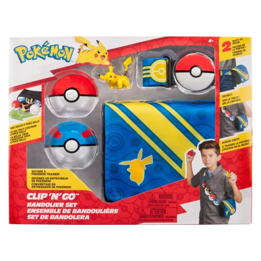 Pokémon Clip ‘N’ Go trenerski set s Pikachuom – pojas, 2 Pokélopte i futrola