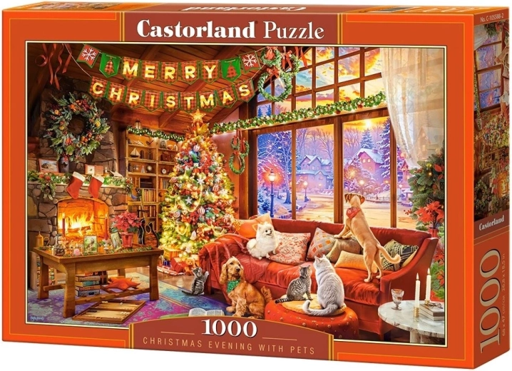 Castorland puzzle „Štedra večer s kućnim ljubimcima” 1000 dijelova