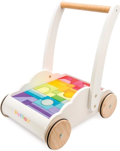 Rainbow Cloud Wooden Baby Walker with Blocks by Le Toy Van