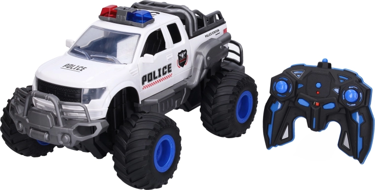 Off-road police RC car with smoke effects, 41.5 cm
